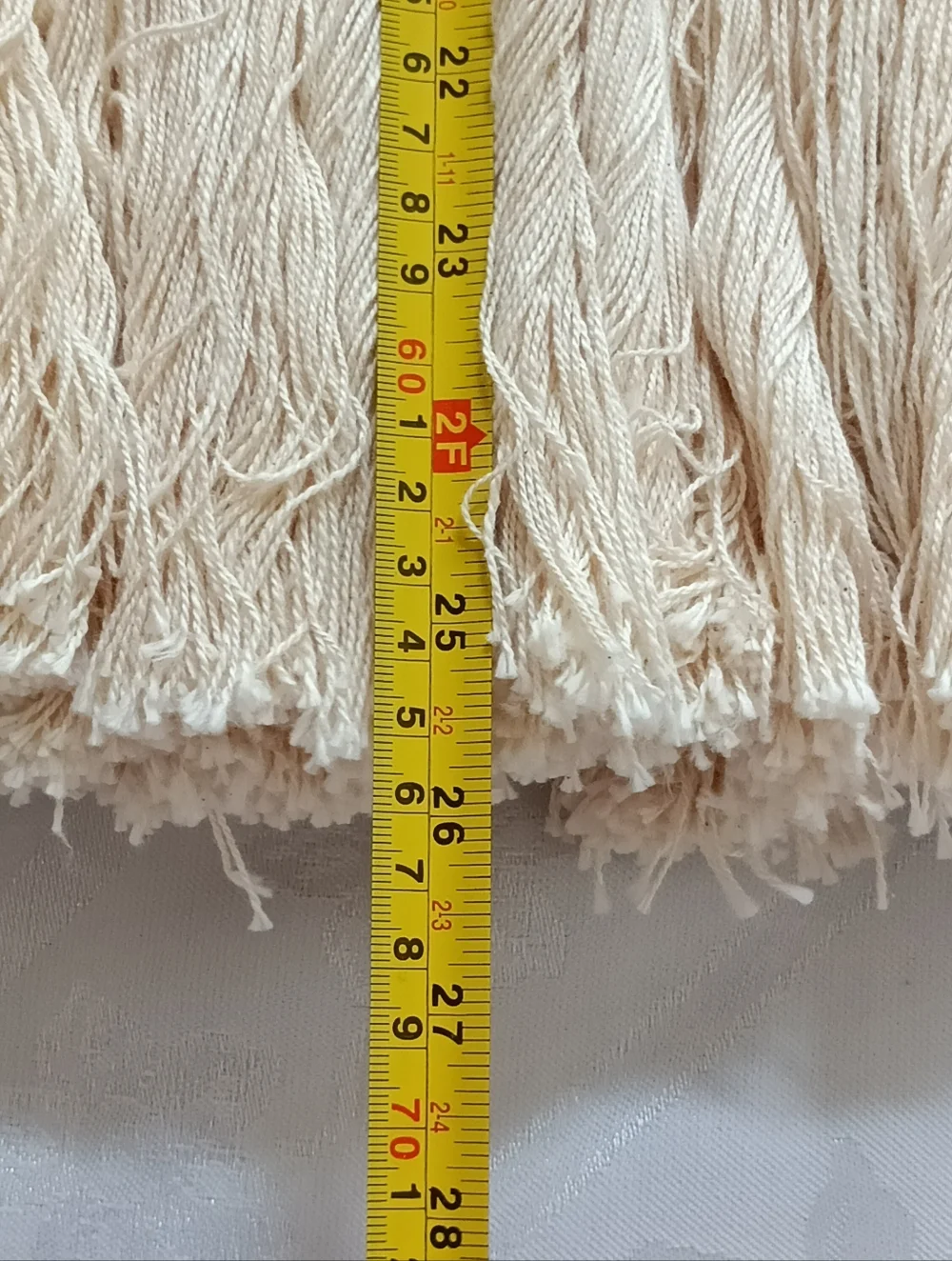 NEW Macrame Hanging Wall Decor Artwork Cotton Ivory Rusted Orange 24